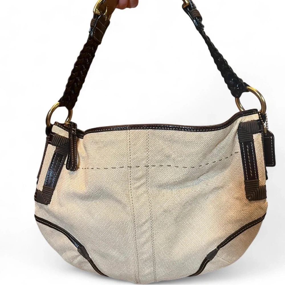 Y2K Coach Canvas Hobo Shoulder Bag